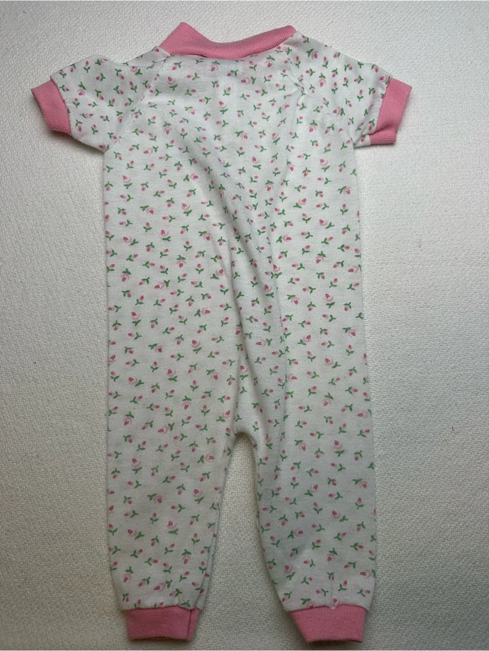 Vintage Jog Togs Pink Floral Baby One-Piece Romper